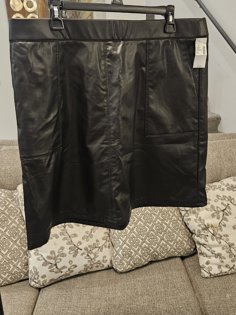Maurices Black Faux Leather A-Line Skirt